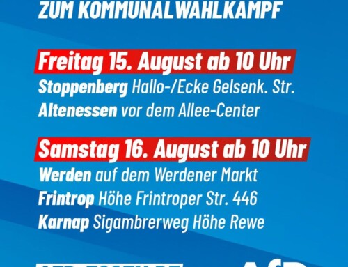 Infostände zum Kommunalwahlkampf am kommenden Wochenende