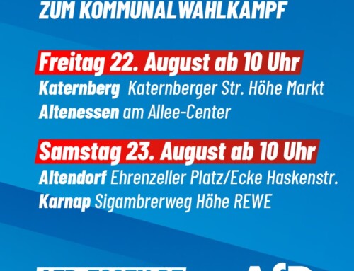 Infostände zum Kommunalwahlkampf am 22. und 23. August